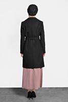 Tesettür giyim SİYAH KLASİK KABAN 90024 