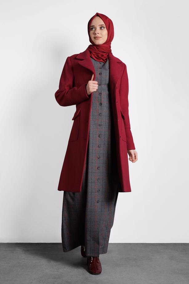Tesettür giyim  KLASİK KABAN 90024  - TRENDTESETTÜR