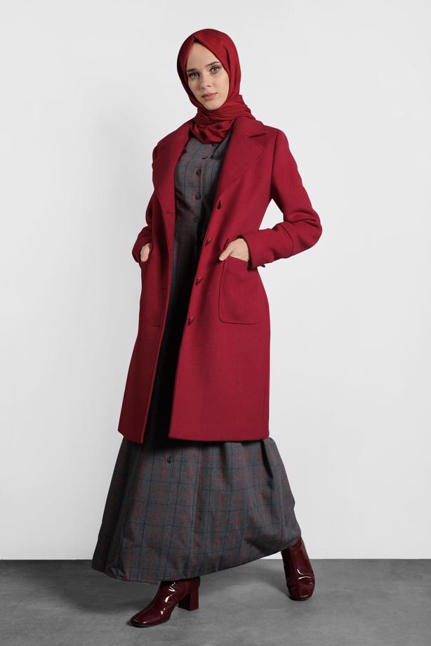 Tesettür giyim  KLASİK KABAN 90024  - TRENDTESETTÜR