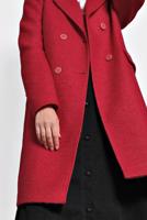 Tesettür giyim KIRMIZI ALVİNA DÜĞMELİ KLASİK KABAN 90026 