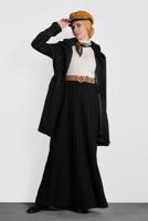 Tesettür giyim SİYAH ALVİNA KAPÜŞONLU KABAN 90034	