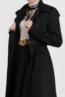 Tesettür giyim SİYAH ALVİNA KAPÜŞONLU KABAN 90034	