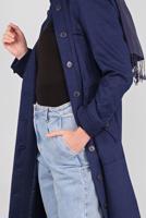 Tesettür giyim LACİVERT  ALVİNA KAPÜŞONU KÜRKLÜ KABAN 90041