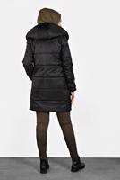 Tesettür giyim SİYAH ALVİNA ŞİŞME KAPÜŞONLU KABAN 90065