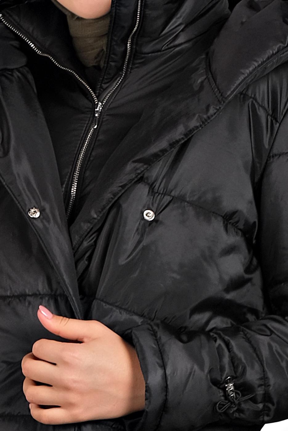 Tesettür giyim SİYAH ALVİNA ŞİŞME KAPÜŞONLU KABAN 90065