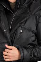 Tesettür giyim SİYAH ALVİNA ŞİŞME KAPÜŞONLU KABAN 90065