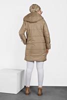 Tesettür giyim KAHVE ALVİNA ŞİŞME KAPÜŞONLU KABAN 90065