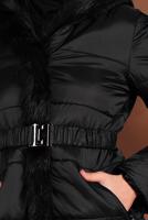 Tesettür giyim SİYAH ALVİNA KAPÜŞONLU ŞİŞME KABAN 90068