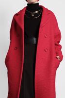 Tesettür giyim KIRMIZI ALVİNA KLASİK DÜĞMELİ KABAN 90073