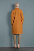Tesettür giyim TURUNCU ALVİNA KLASİK DÜĞMELİ KABAN 90073