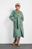 Tesettür giyim YEŞİL ALVİNA KLASİK DÜĞMELİ KABAN 90074 