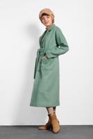 Tesettür giyim YEŞİL ALVİNA KLASİK DÜĞMELİ KABAN 90074 