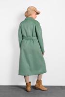 Tesettür giyim YEŞİL ALVİNA KLASİK DÜĞMELİ KABAN 90074 