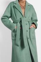 Tesettür giyim YEŞİL ALVİNA KLASİK DÜĞMELİ KABAN 90074 