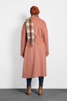 Tesettür giyim PEMBE ALVİNA KLASİK DÜĞMELİ KABAN 90074 