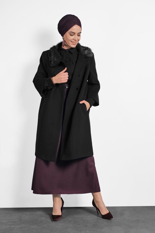 Vêtements hijab NOIR ALVINA CABAN À MANCHES TROIS-QUATRE 90086 - TRENDTESETTÜR