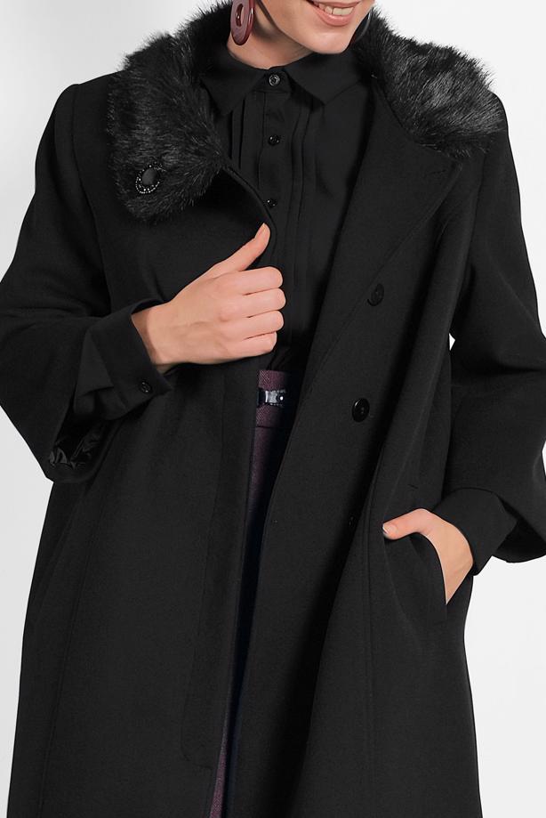 Hijab clothing BLACK ALVINA THREE-QUARTER COAT 90086  - TRENDTESETTÜR
