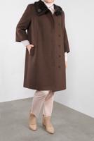 Hijab clothing BROWN ALVINA THREE-QUARTER COAT 90086 