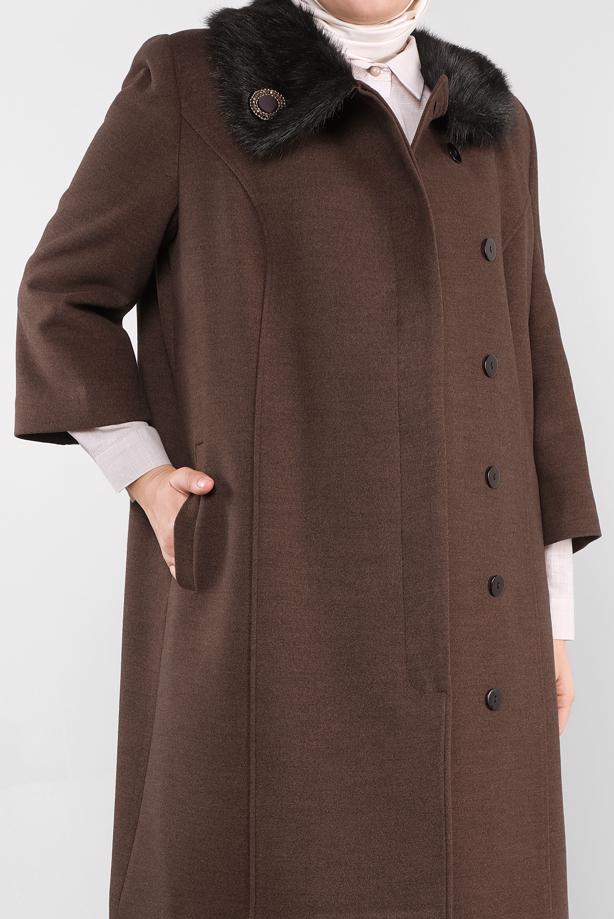 Hijab clothing BROWN ALVINA THREE-QUARTER COAT 90086  - TRENDTESETTÜR