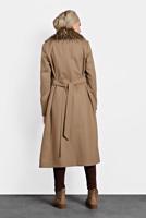 Tesettür giyim KAHVE ALVİNA TRUVAKAR KOL KÜRKLÜ KABAN 90087