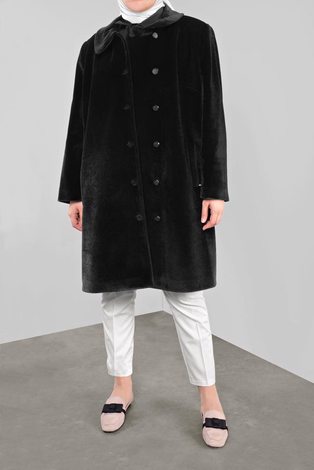 Vêtements hijab NOIR ALVINA CABAN À COL CLAUDINE 90088  - TRENDTESETTÜR