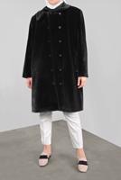 Hijab clothing BLACK ALVINA PETER-PAN COLLAR COAT 90088 
