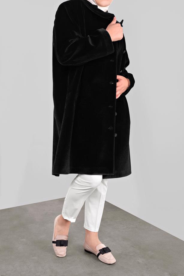 Vêtements hijab NOIR ALVINA CABAN À COL CLAUDINE 90088  - TRENDTESETTÜR