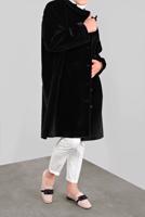 Hijab clothing BLACK ALVINA PETER-PAN COLLAR COAT 90088 