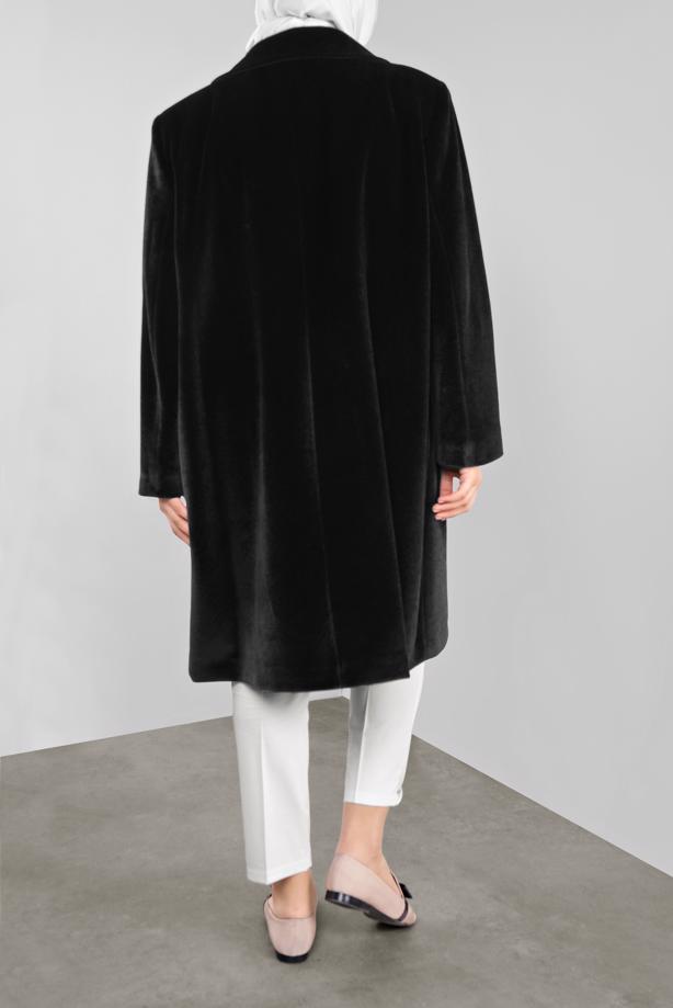 Vêtements hijab NOIR ALVINA CABAN À COL CLAUDINE 90088  - TRENDTESETTÜR