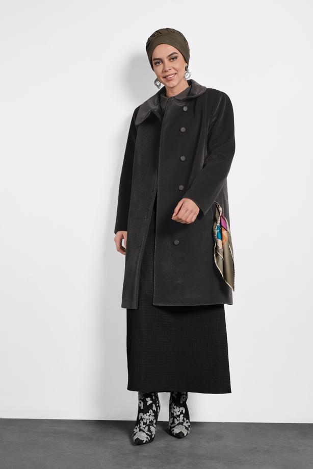 Vêtements hijab GRIS ALVINA CABAN À COL CLAUDINE 90088  - TRENDTESETTÜR