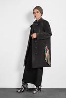 Vêtements hijab GRIS ALVINA CABAN À COL CLAUDINE 90088 