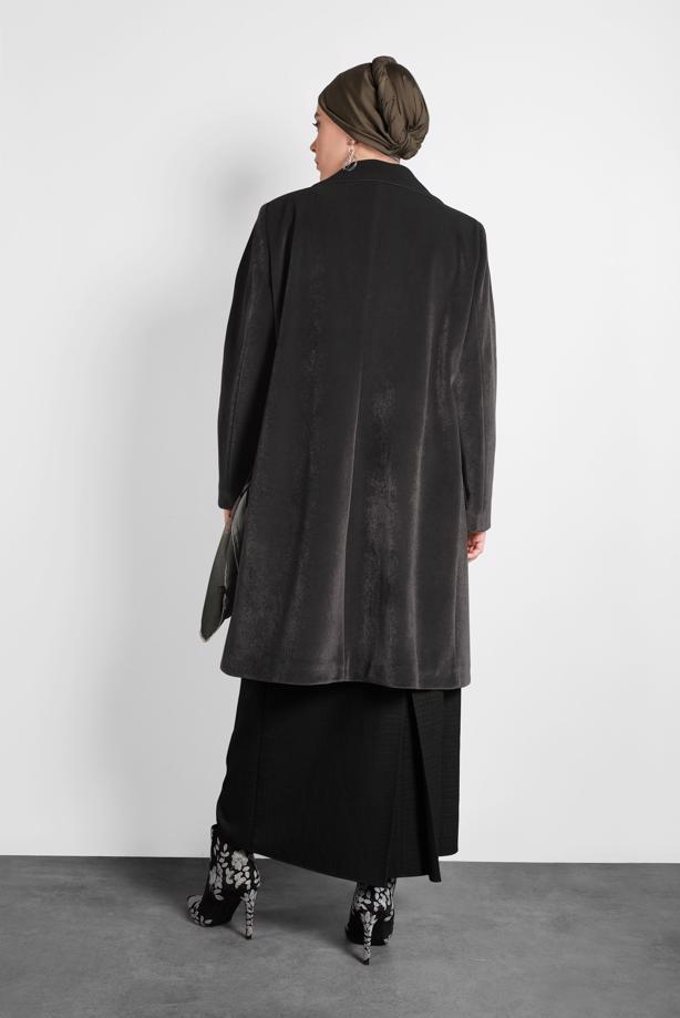 Vêtements hijab GRIS ALVINA CABAN À COL CLAUDINE 90088  - TRENDTESETTÜR