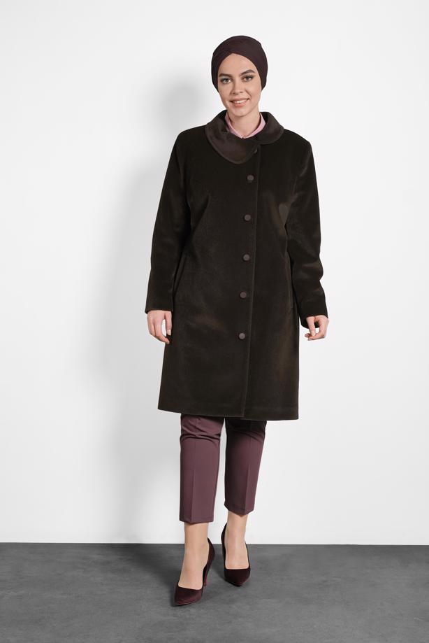 Vêtements hijab BRUN ALVINA CABAN À COL CLAUDINE 90088  - TRENDTESETTÜR