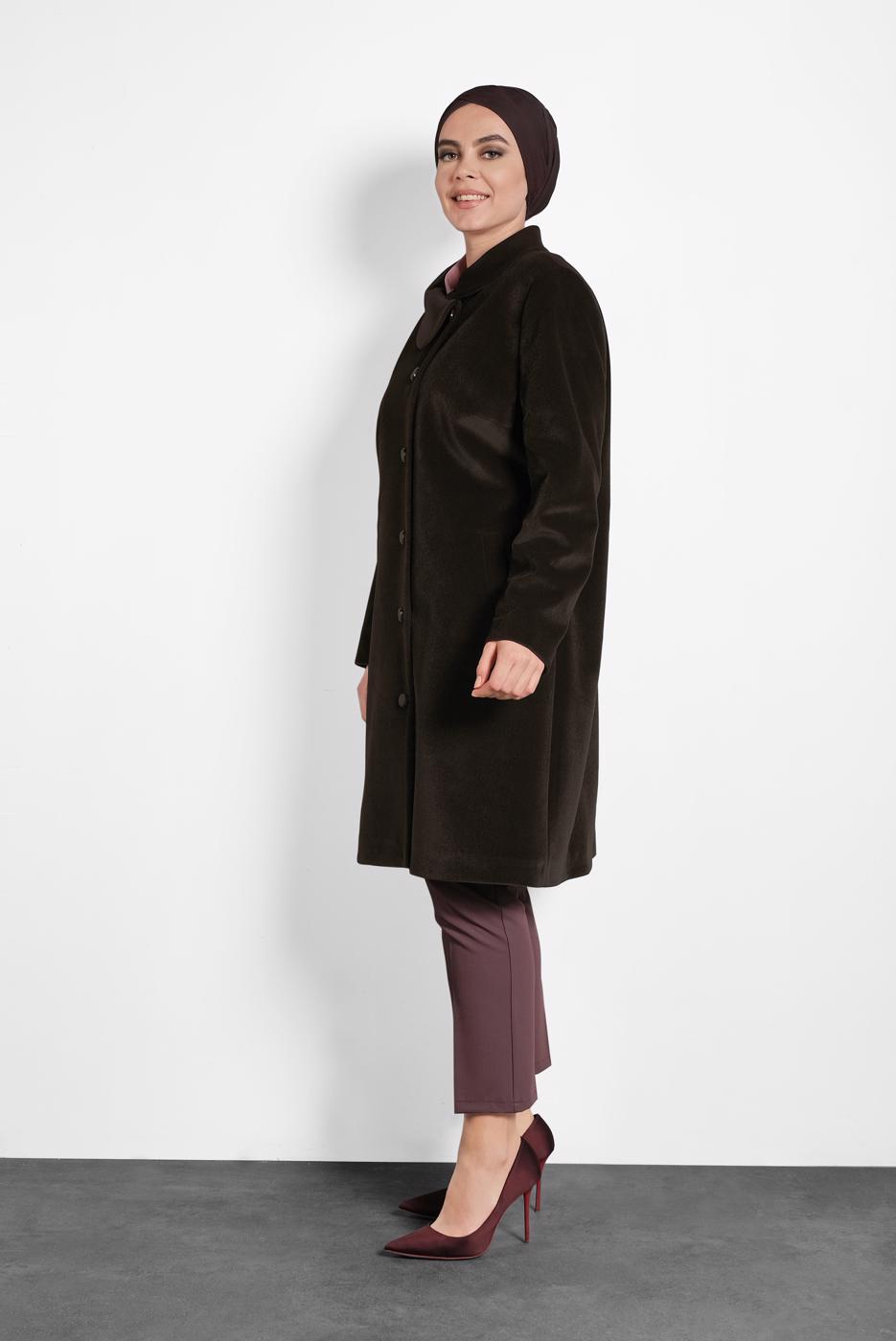 Vêtements hijab BRUN ALVINA CABAN À COL CLAUDINE 90088 