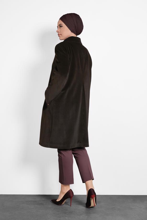 Vêtements hijab BRUN ALVINA CABAN À COL CLAUDINE 90088  - TRENDTESETTÜR