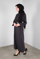 Tesettür giyim GRİ KAZAYAĞI KABAN 0155 