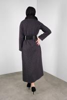 Tesettür giyim GRİ KAZAYAĞI KABAN 0155 