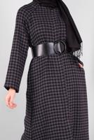 Tesettür giyim GRİ KAZAYAĞI KABAN 0155 