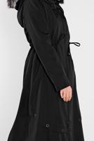 Tesettür giyim SİYAH KAPÜŞONLU KABAN 453