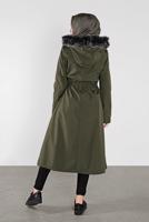 Vêtements hijab KAKI CABAN AVEC CAPUCHE 453 