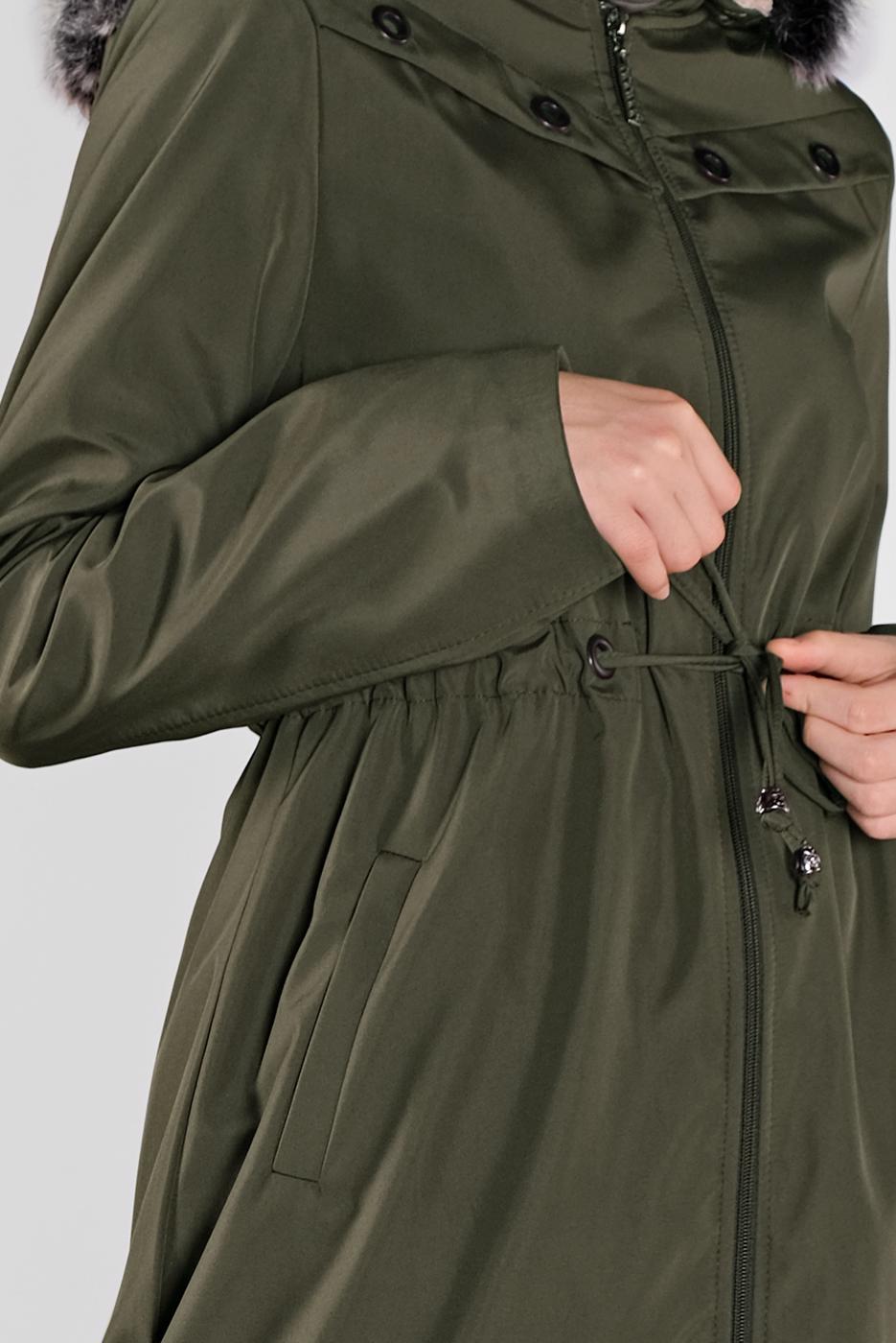 Vêtements hijab KAKI CABAN AVEC CAPUCHE 453 