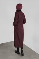 Tesettür giyim BORDO PAMUKLU KAZAYAĞI KABAN 0855 