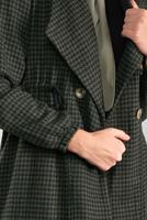 Tesettür giyim HAKİ PAMUKLU KAZAYAĞI KABAN 0855 