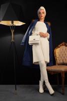 Tesettür giyim LACİVERT KÜRKLÜ KAPÜŞONLU KABAN 2004