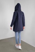 Tesettür giyim LACİVERT KAPÜŞONU KÜRKLÜ ŞİŞME KABAN 3001