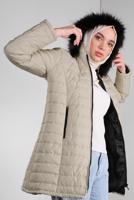 Vêtements hijab BEIGE CABAN RÉMBOURRÉ À CAPUCHE 3001 