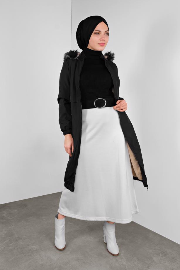 Vêtements hijab  FAUX-FUR-TRIM HOODED COAT 3004 - TRENDTESETTÜR