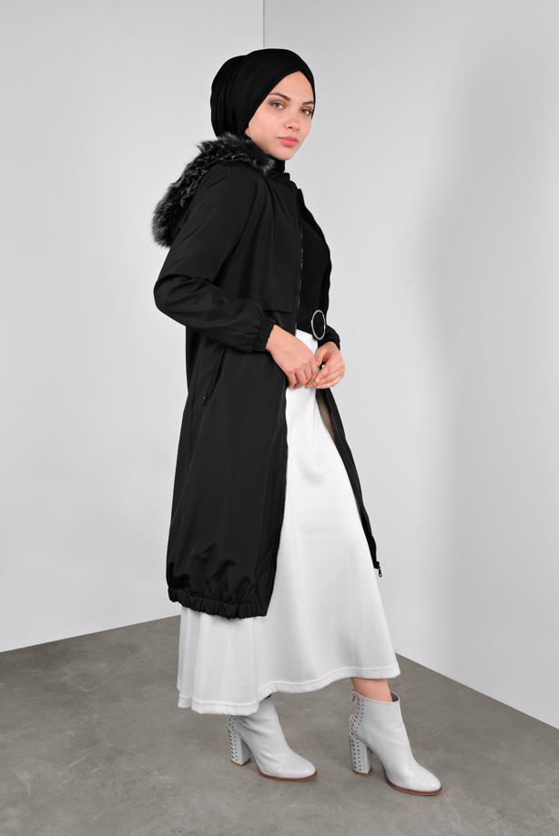 Vêtements hijab  FAUX-FUR-TRIM HOODED COAT 3004 - TRENDTESETTÜR