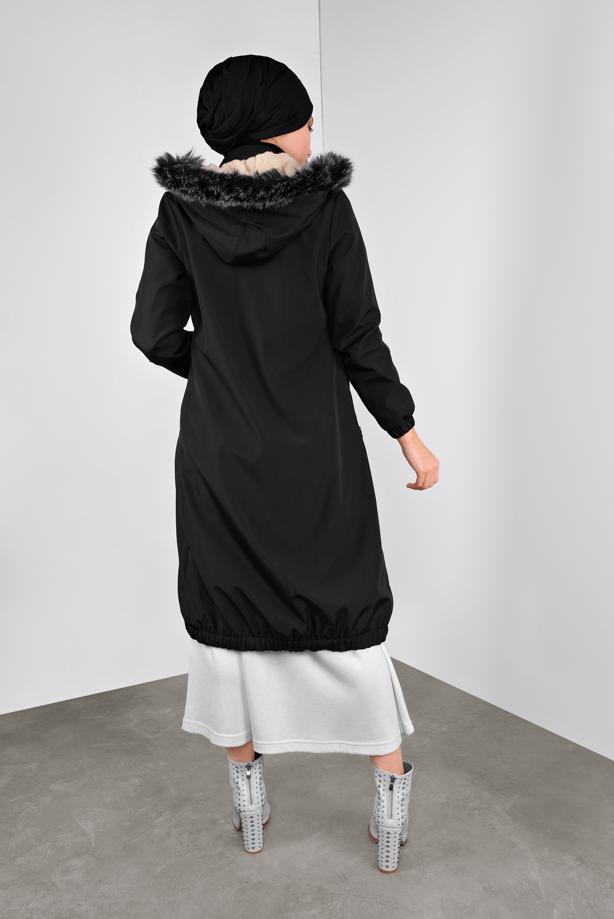 Vêtements hijab  FAUX-FUR-TRIM HOODED COAT 3004 - TRENDTESETTÜR