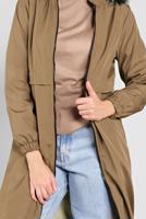 Tesettür giyim KAHVE KÜRKLÜ KAPÜŞONLU KABAN  3004